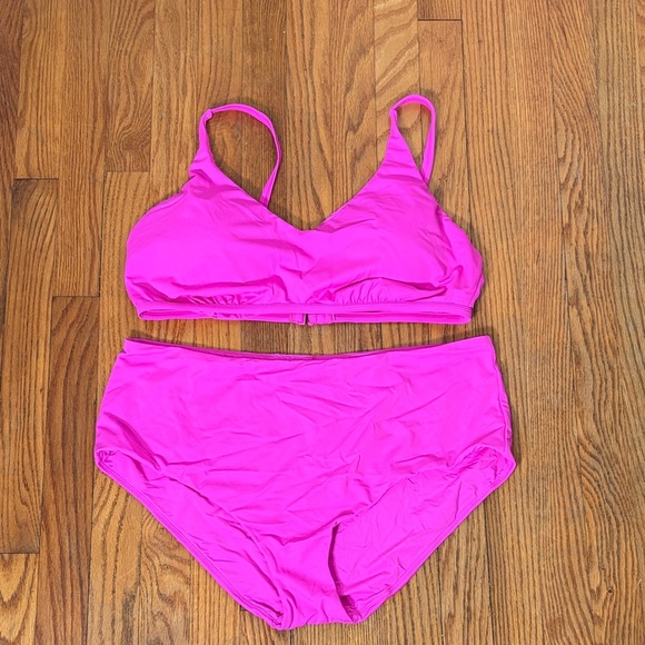 Andie Bukini Set Valencia Top Bikini Bottom Neon Orchid Pink size XXL NWT/NWOT - Picture 1 of 9